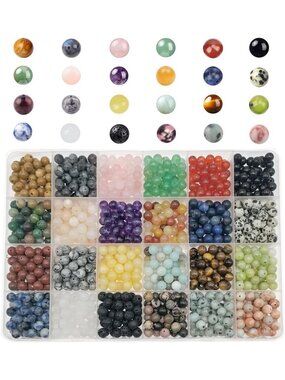 1200pcs 6mm Natural Gemstone Beads for DIY Crystal Bracelet Jewelry Making
